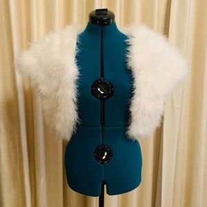 White feather bolero vest jacket wedding bridal
